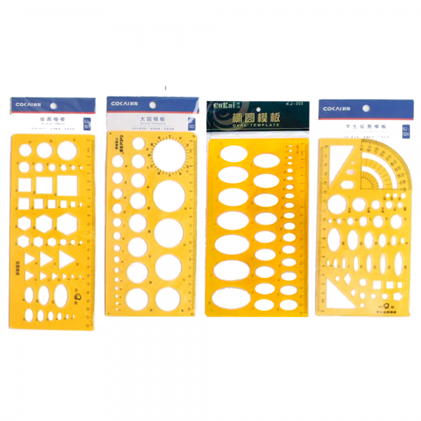 Multi-Graphic Template Drawing Ruler, Different Models of Drawing Rulers, Suitable for Math Classes for Middle and High School Students.