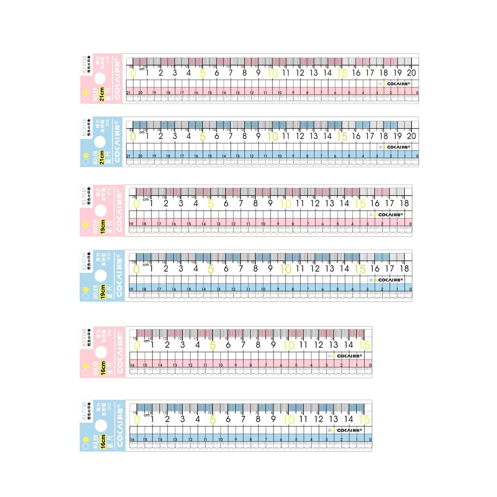 The Colorful Grid Straight Scale, with Its Pink and Blue Color Scheme, Makes It Suitable for Both Boys and Girls.