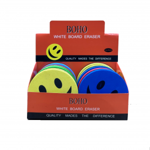 Circular Smiley Face Pattern Whiteboard Eraser, Cartoon Whiteboard Eraser