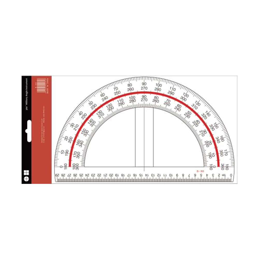 Orange Colored Protractor, Compatible with Both Protractor and Ruler