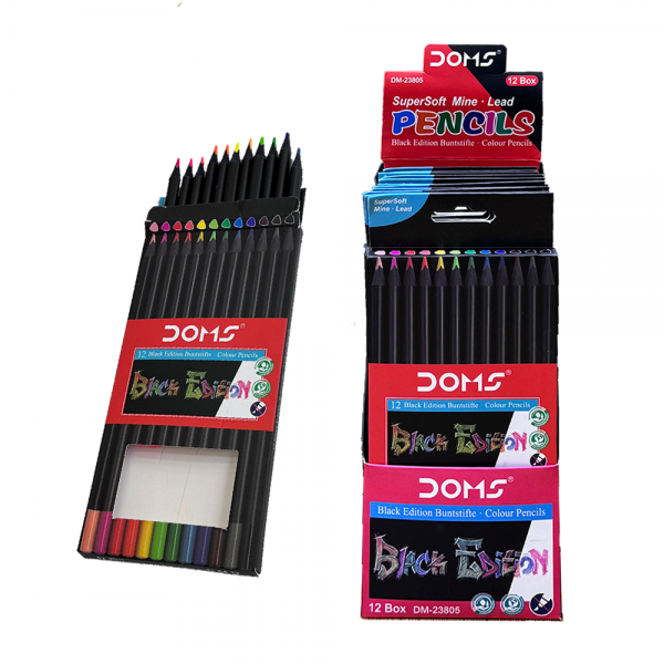 Colored Pencil with Pure Black Body