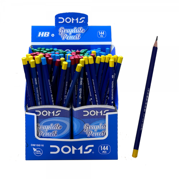 Ordinary Pencil, Hexagonal Blue Pen Body HB Contrasting Design Regular Pencil.