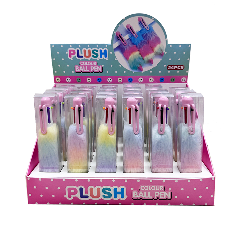 Gradient Color Plush Ball Pen