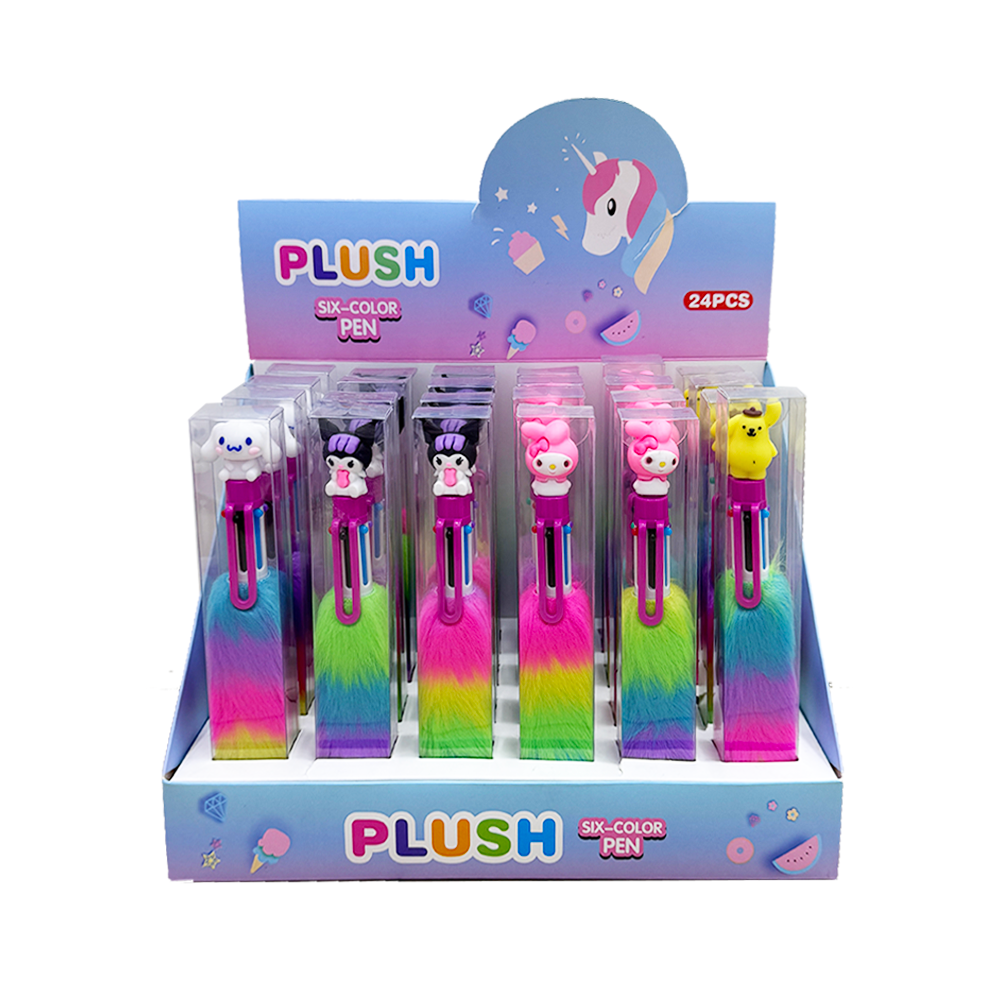 Cartoon Colored Plush Cute Multi-Color Ballpoint Pen